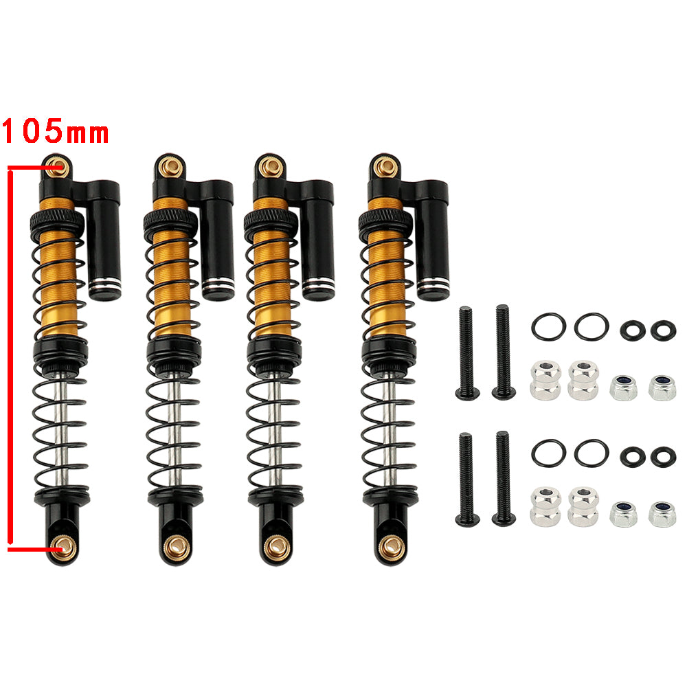 LonZeXy 1/10 RC Crawler Metal Piggyback Shock Absorber 90/95/100/105/110/115mm Oil Damper Negative Pressure Shock For SCX10 TRX4 D90 RC Car Upgrade Parts