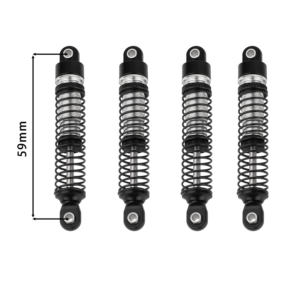 LonZeXy 4PCS Oil Shock Absorber 53/59/66/78mm Aluminum Damper For Traxxas TRX4M 1/18 RC Crawler Car Adjustable Spring Preload Suspension Upgrade Parts