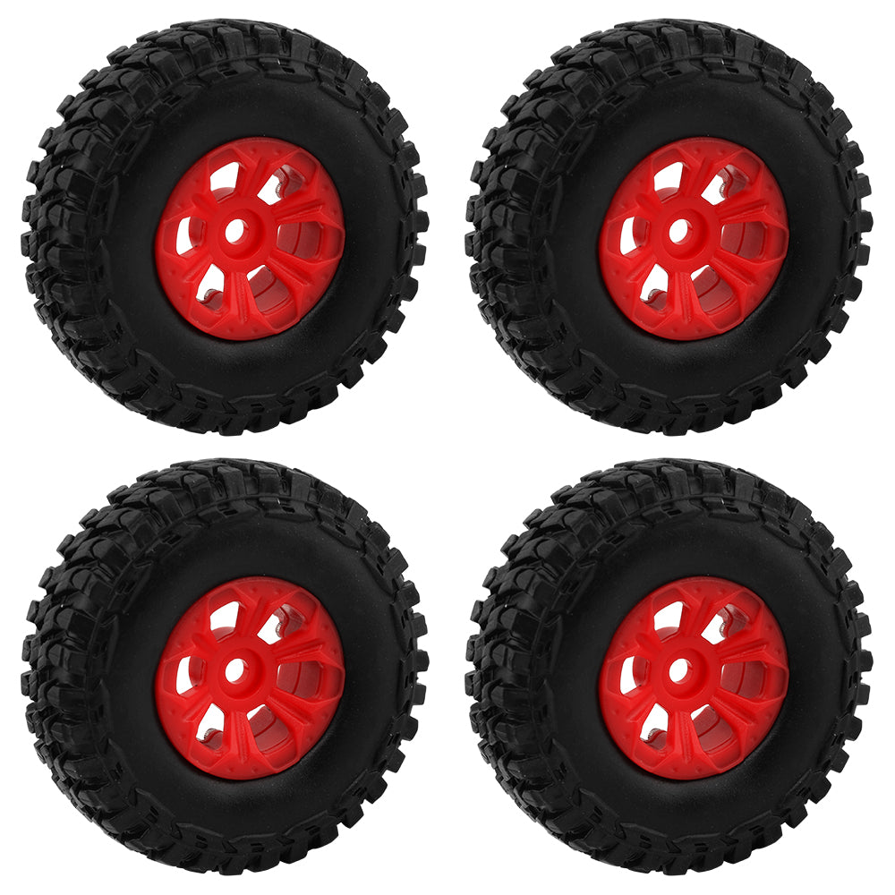 LonZeXy 1.0 inch Plastic Wheel Hub Rims or with Rubber Tires 4PCS For 1/24 SCX24 1/28 RC Off-Road Buggy Mini Model Truck 29.6mm Diameter Colorful RC Car Replacement Parts Style G