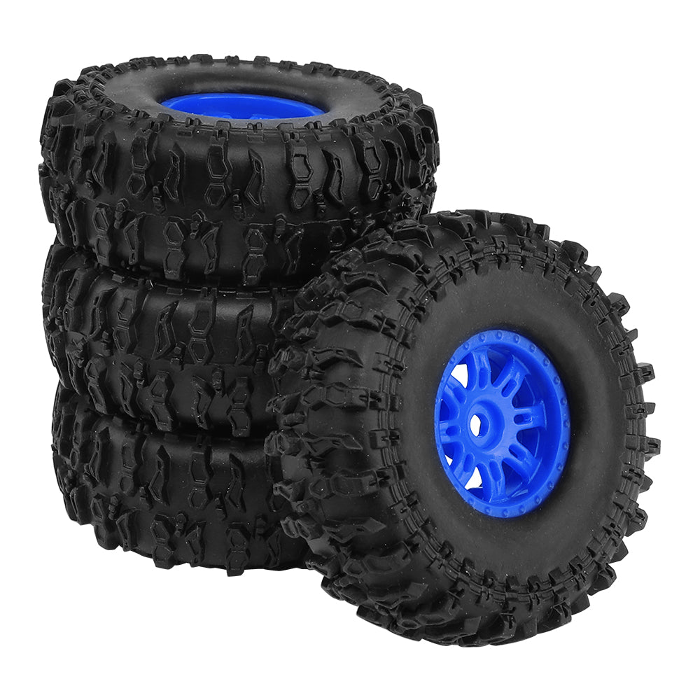 LonZeXy 1.0 inch Plastic Wheel Hub Rims or with Rubber Tires 4PCS For 1/24 SCX24 1/28 RC Off-Road Buggy Mini Model Truck 29.6mm Diameter Colorful RC Car Replacement Parts Style H