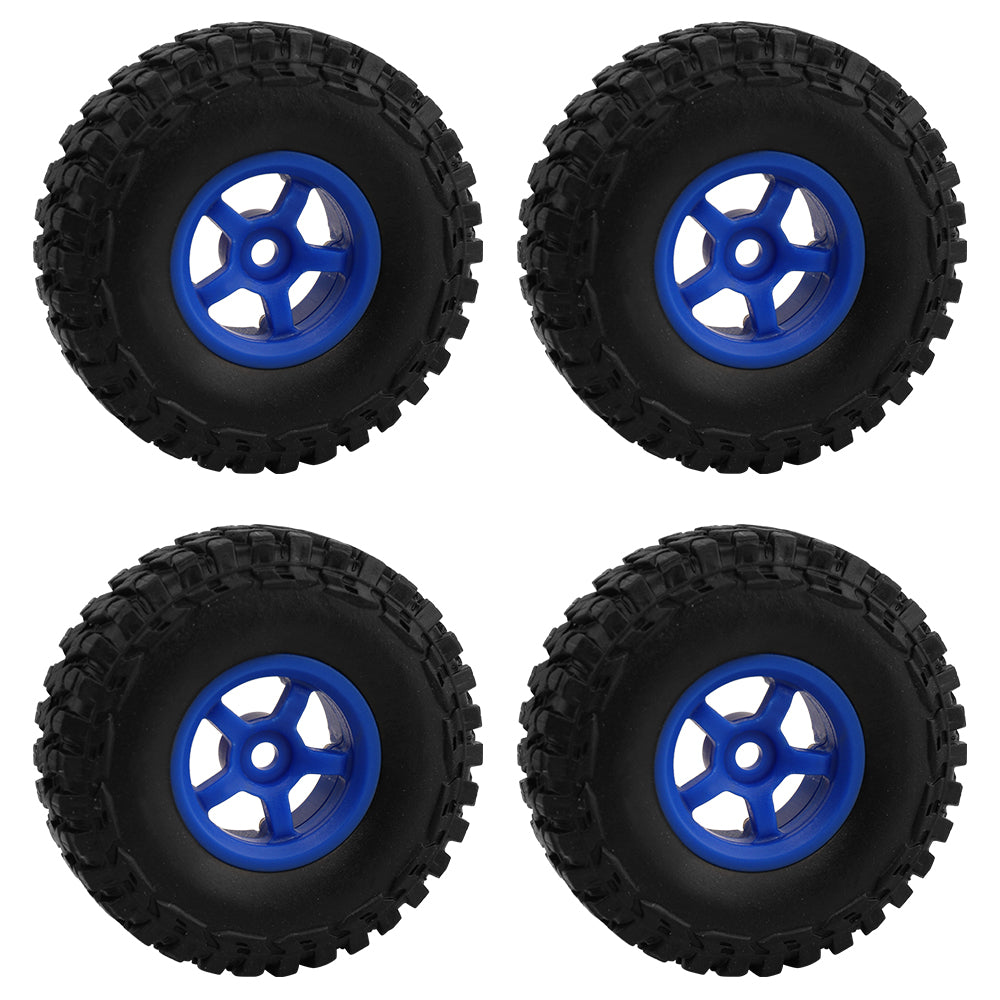 LonZeXy 1.0 inch Plastic Wheel Hub Rims or with Rubber Tires 4PCS For 1/24 SCX24 1/28 RC Off-Road Buggy Mini Model Truck 29.6mm Diameter Colorful RC Car Replacement Parts Style I