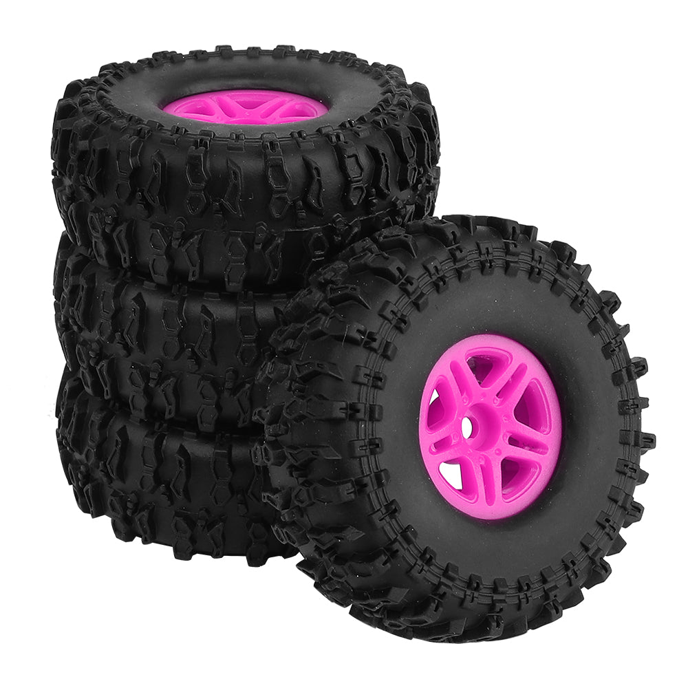 LonZeXy 1.0 inch Plastic Wheel Hub Rims or with Rubber Tires 4PCS For 1/24 SCX24 1/28 RC Off-Road Buggy Mini Model Truck 29.6mm Diameter Colorful RC Car Replacement Parts Style M