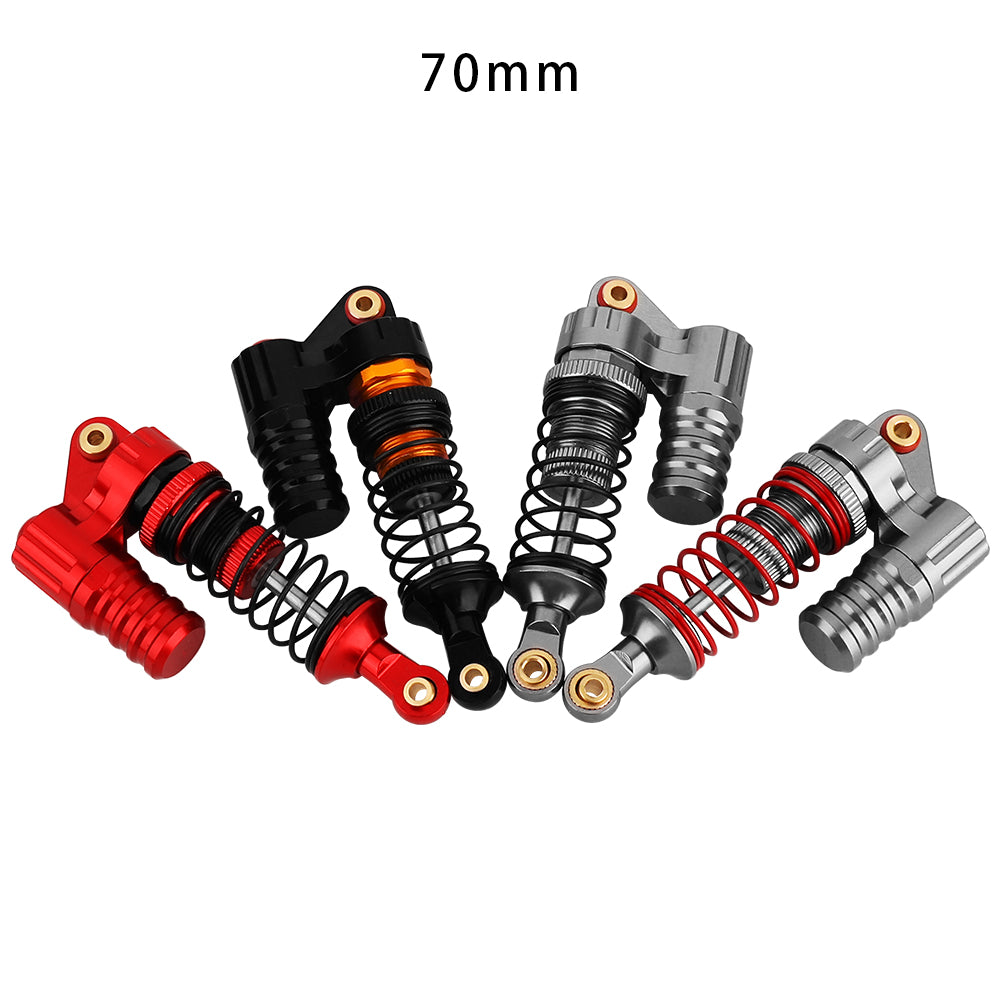 LonZeXy 4PCS 1/10 RC Crawler Piggyback Oil Shock Absorber 70/80/90/100/110/120mm Dual Spring Adjustable Damper For Axial SCX10 TRX4 D90 RC Off-Road Car Upgrade Parts