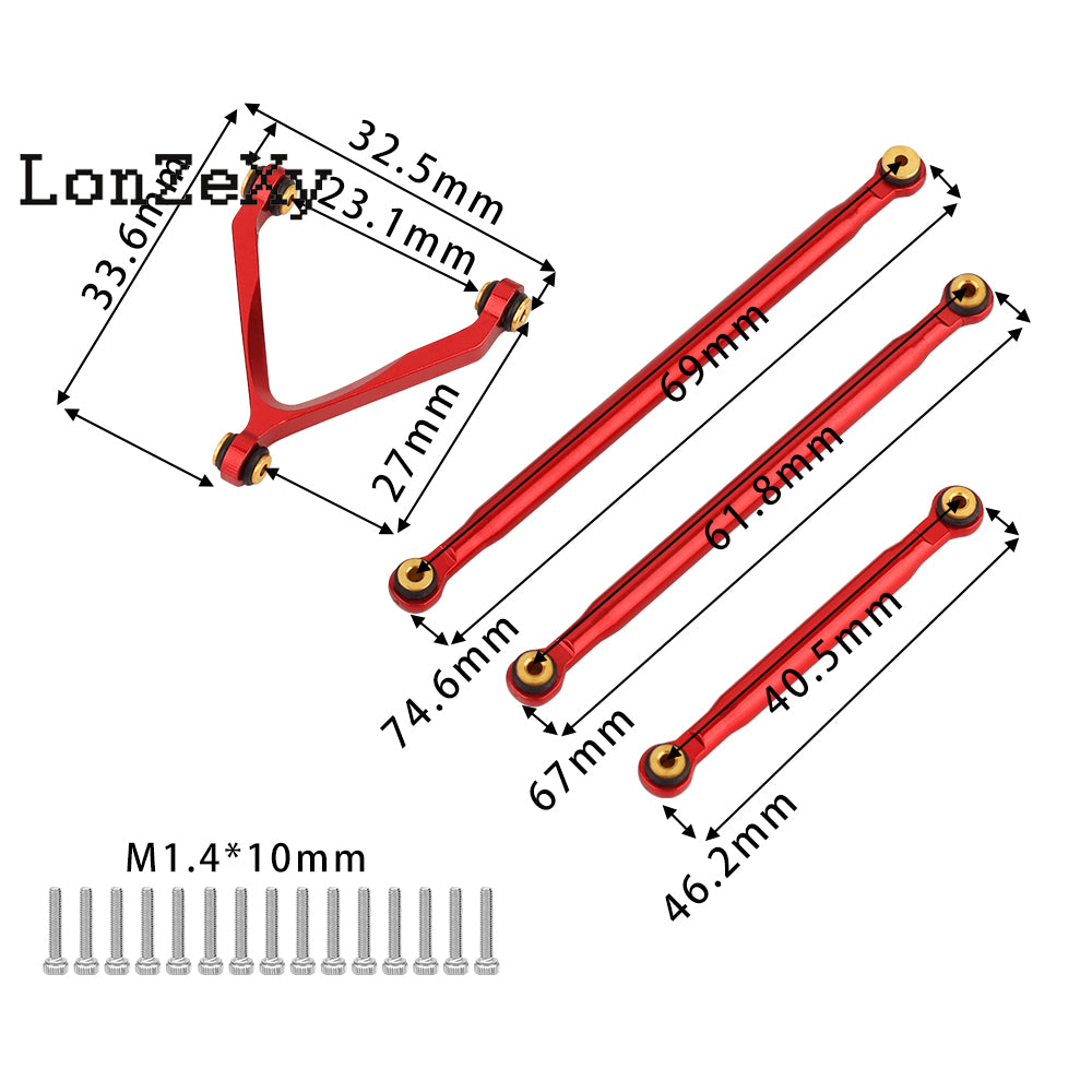 LONZEXY Stainless Steel Link Rod 313mm for SCX10 II