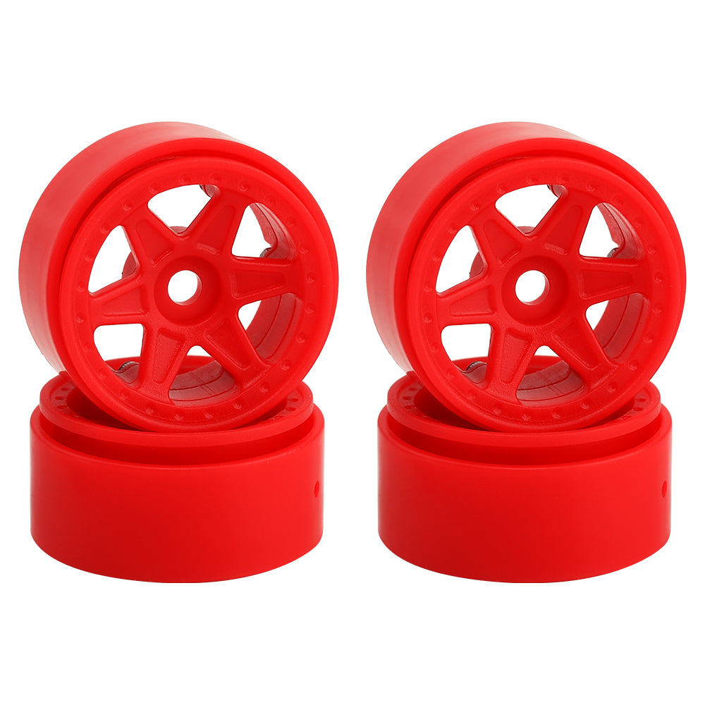 LonZeXy 1.0 inch Plastic Wheel Hub Rims or with Rubber Tires 4PCS For 1/24 SCX24 1/28 RC Off-Road Buggy Mini Model Truck 29.6mm Diameter Colorful RC Car Replacement Parts Style L