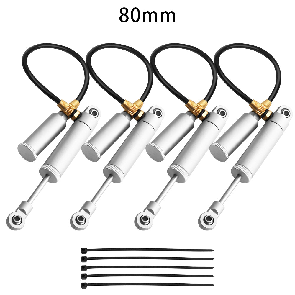 LonZeXy 4PCS Remote Reservoir Negative Pressure Shock Absorber 70/80/90/100/110mm Oil Damper For Axial SCX10 TRX4 TRX6 Wraith 1/10 RC Crawler Upgrade Parts