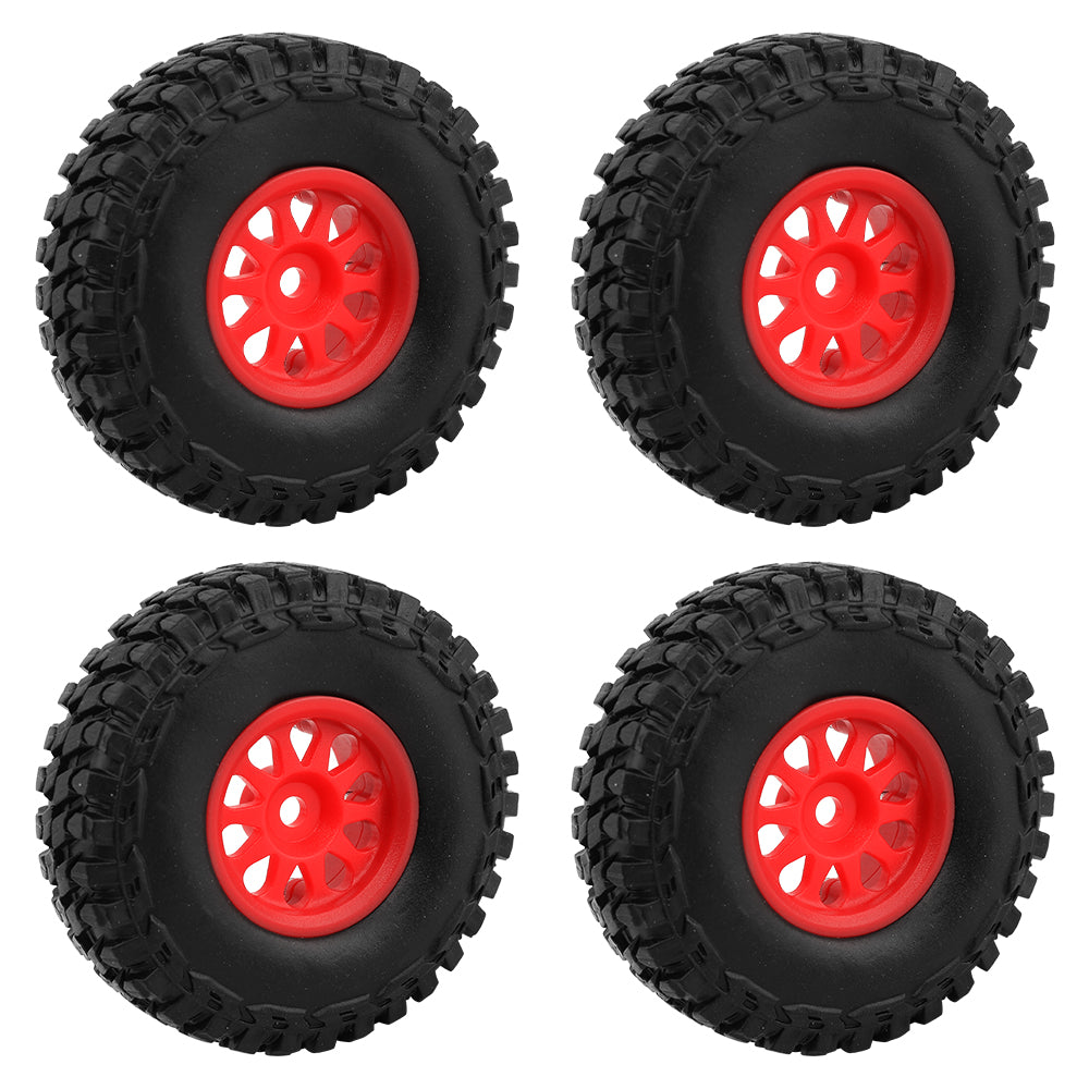 LonZeXy 1.0 inch Plastic Wheel Hub Rims or with Rubber Tires 4PCS For 1/24 SCX24 1/28 RC Off-Road Buggy Mini Model Truck 29.6mm Diameter Colorful RC Car Replacement Parts Style C