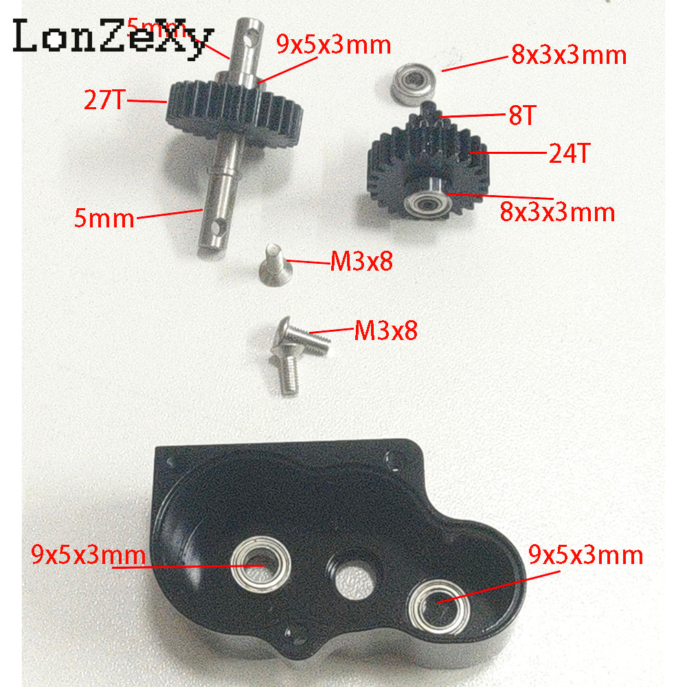 LONZEXY Metal Low Center of Gravity Gearbox for SCX10 TRX4 Capra