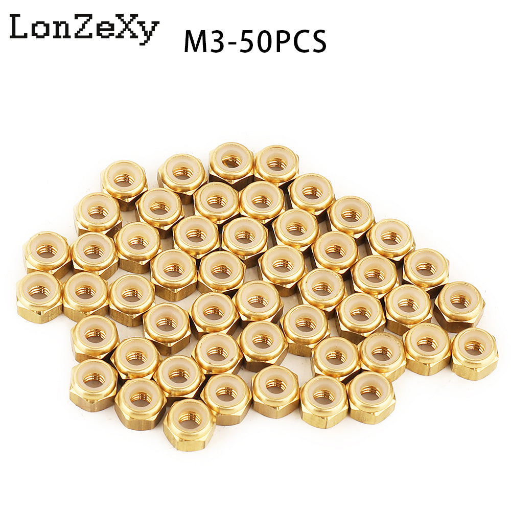 LONZEXY M4 M3 Locknuts Nylon Inserted Hex Lock Nuts 50pcs