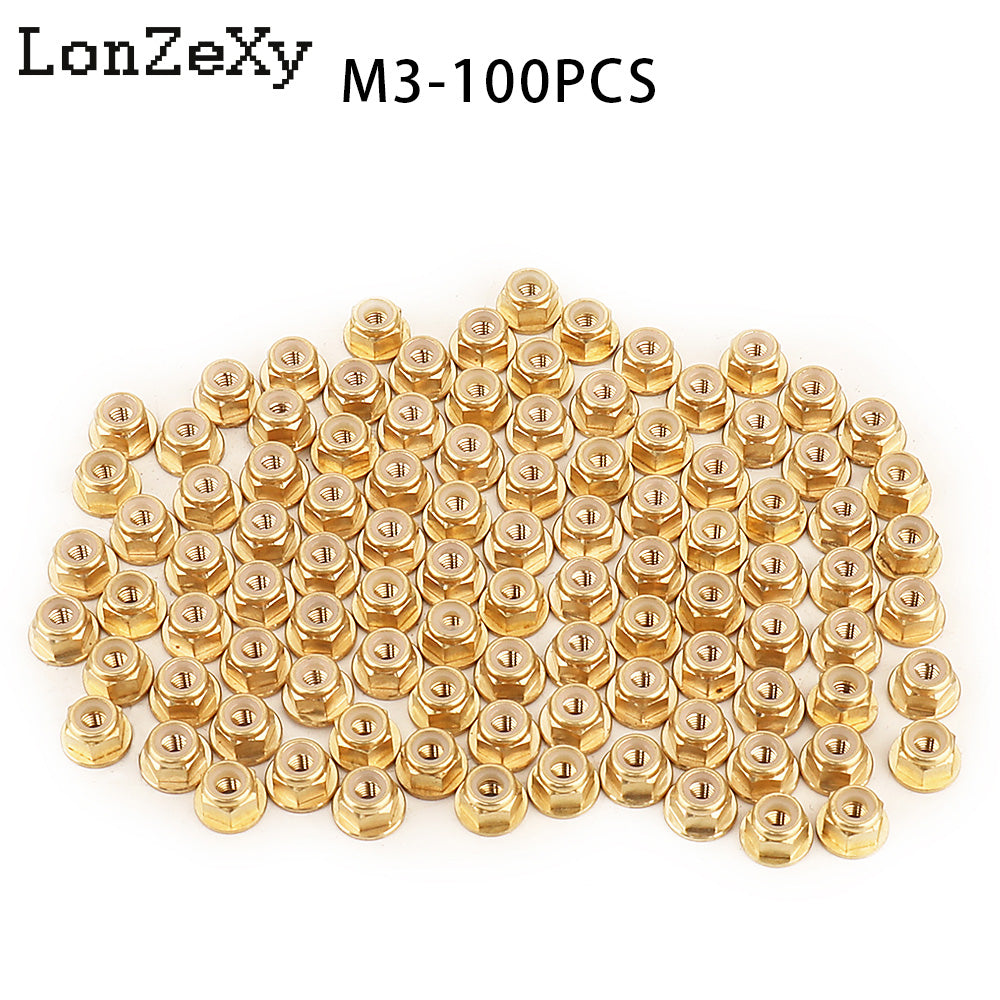 LONZEXY Flange Lock Nuts Nylon Inserted Hex Lock 30pcs