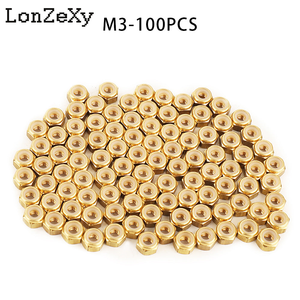 LONZEXY M4 M3 Locknuts Nylon Inserted Hex Lock Nuts 50pcs