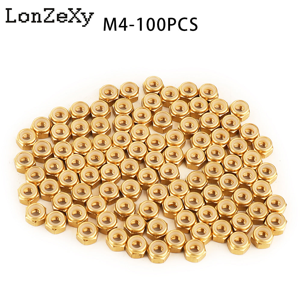 LONZEXY M4 M3 Locknuts Nylon Inserted Hex Lock Nuts 50pcs