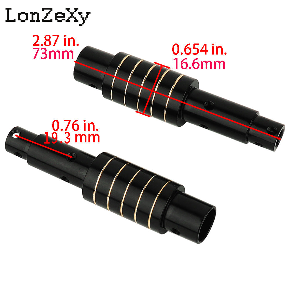 LONZEXY Brass Rear Axle Tube 1 Pair for SCX10 Pro