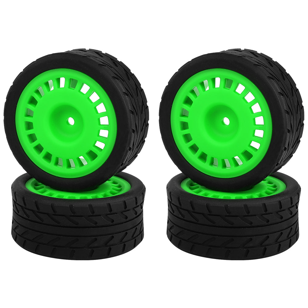 1/10 RC On-Road Car Wheels 37.2g Street Rubber Tires Multi-Color Rim RC Racing Upgrade Accessories