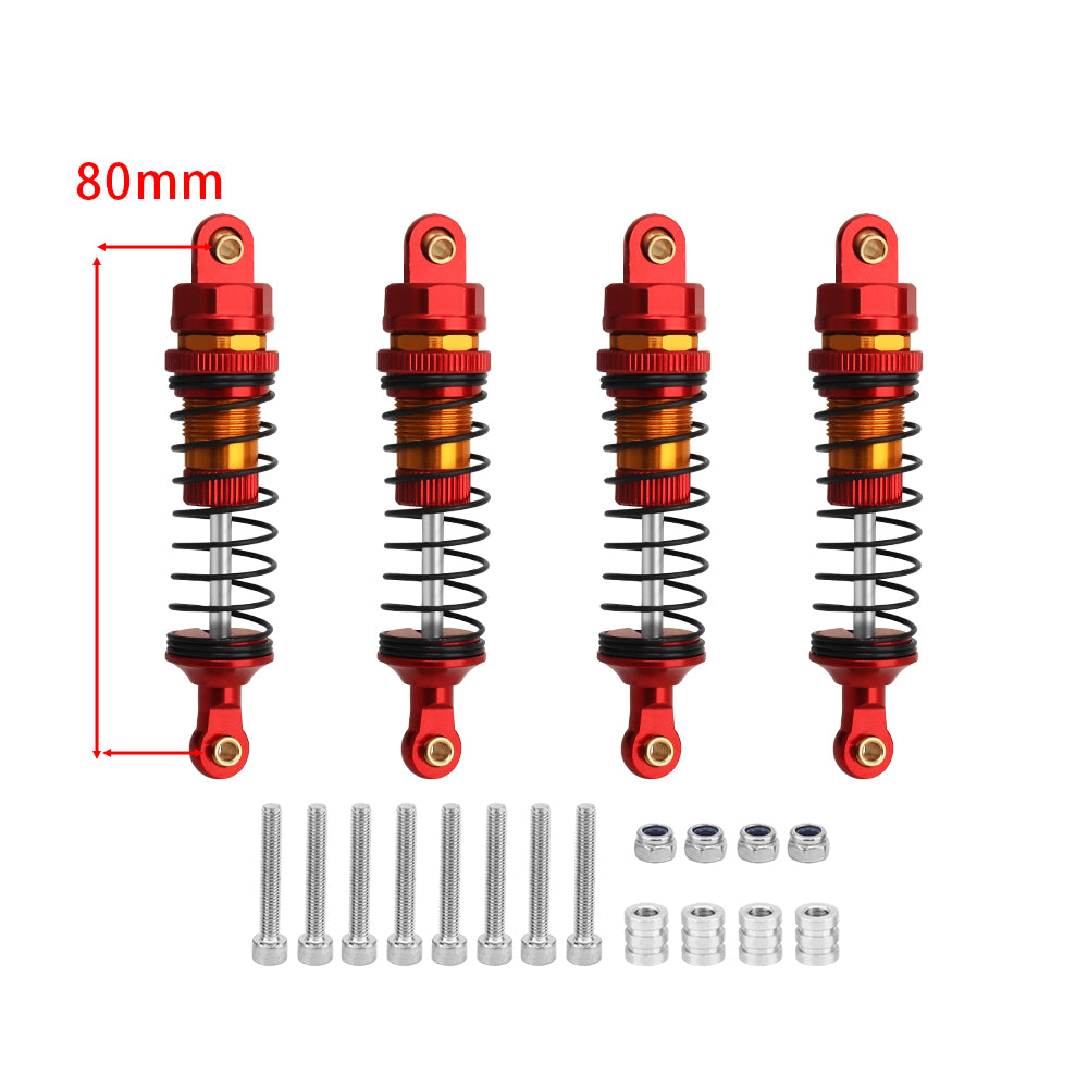 LonZeXy 4PCS Aluminum Oil Shock Absorber 70/80/90/100/110/120mm Adjustable Damper For Axial SCX10 I II III TRX4 D90 1/10 RC Rock Crawler Upgrade Parts