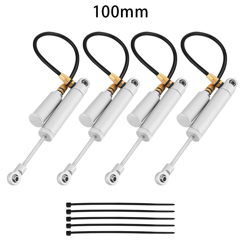LonZeXy 4PCS Remote Reservoir Negative Pressure Shock Absorber 70/80/90/100/110mm Oil Damper For Axial SCX10 TRX4 TRX6 Wraith 1/10 RC Crawler Upgrade Parts