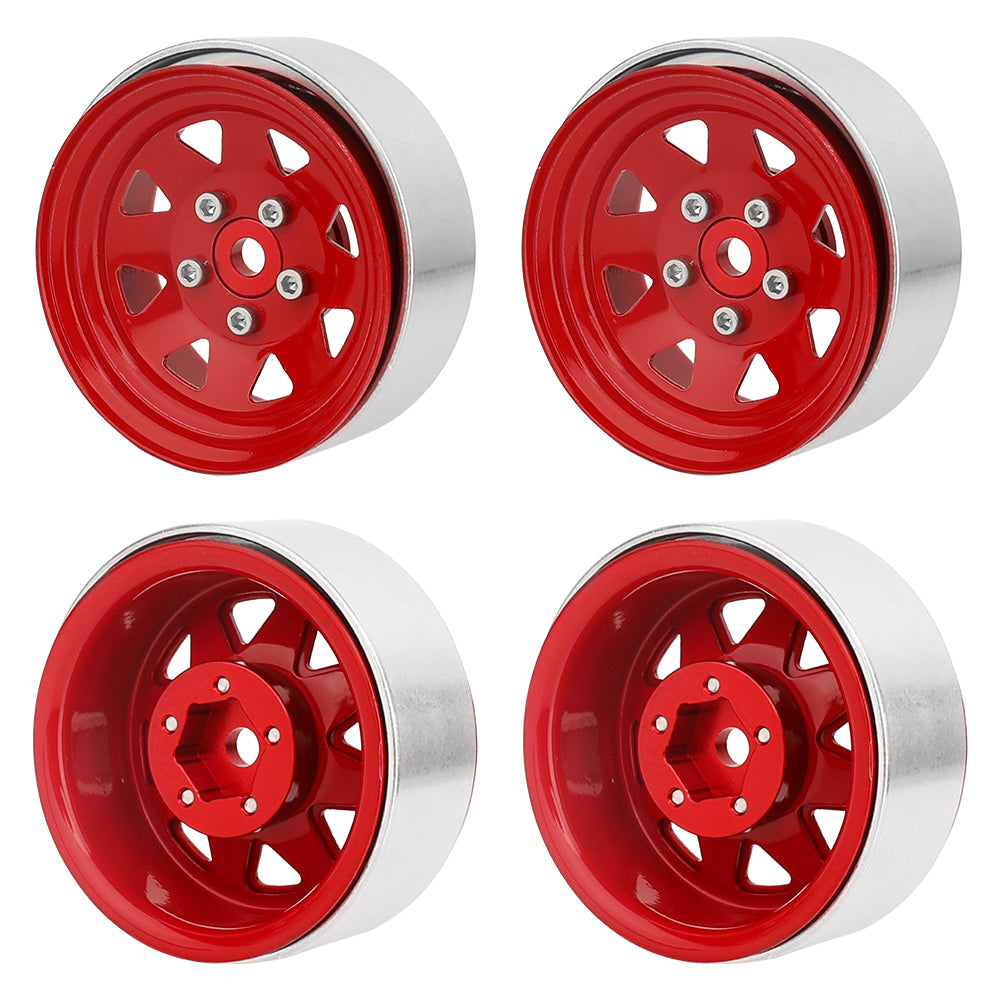 LonZeXy 1.9 Inch CNC Aluminum Beadlock Wheel Rim For 1/10 RC Crawler SCX10 Off-Road Climbing Car RC Upgrade Wheels With Mounting Screws