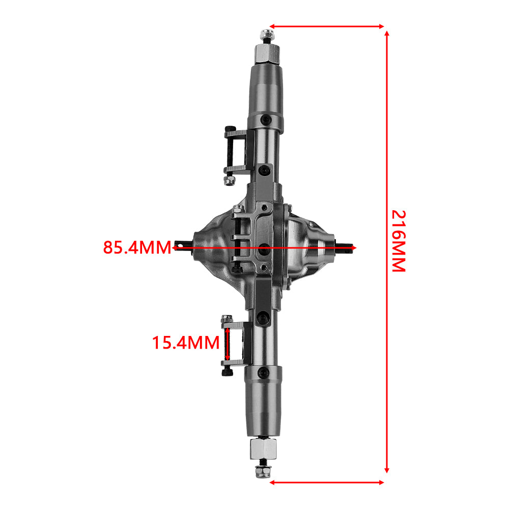 LonZeXy CNC Aluminum Front Middle Rear Axles Complete Set, 38T 13T Hardened Steel Differential Gear Axle Housing For 1/10 Axial SCX10 Gen1 RC Crawler Car Metal Upgrade Accessories