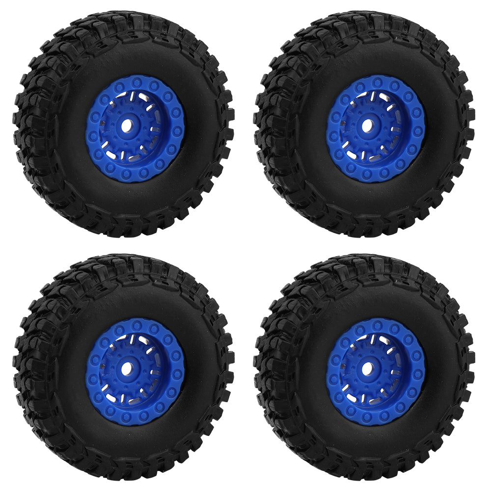 LonZeXy 1.0 inch Plastic Wheel Hub Rims or with Rubber Tires 4PCS For 1/24 SCX24 1/28 RC Off-Road Buggy Mini Model Truck 29.6mm Diameter Colorful RC Car Replacement Parts Style F