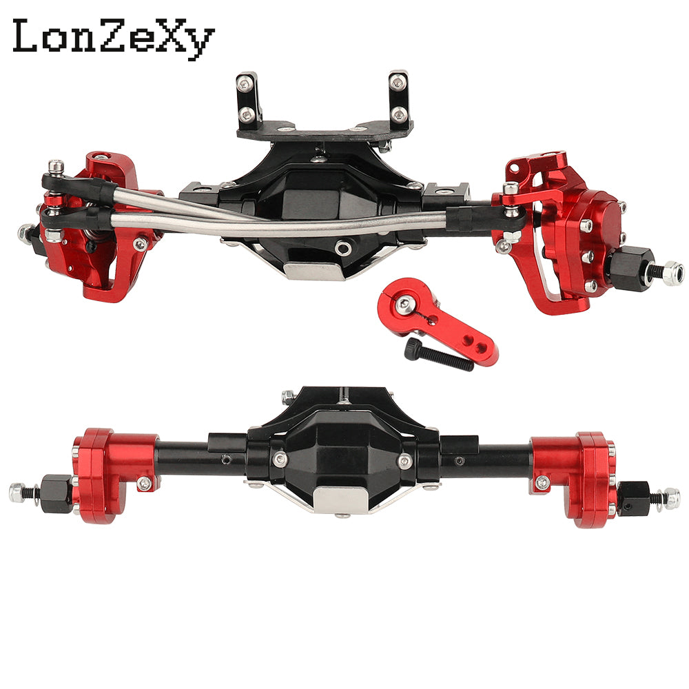 LONZEXY Aluminum Rear Portal Axles Set for 1/10 SCX10 II