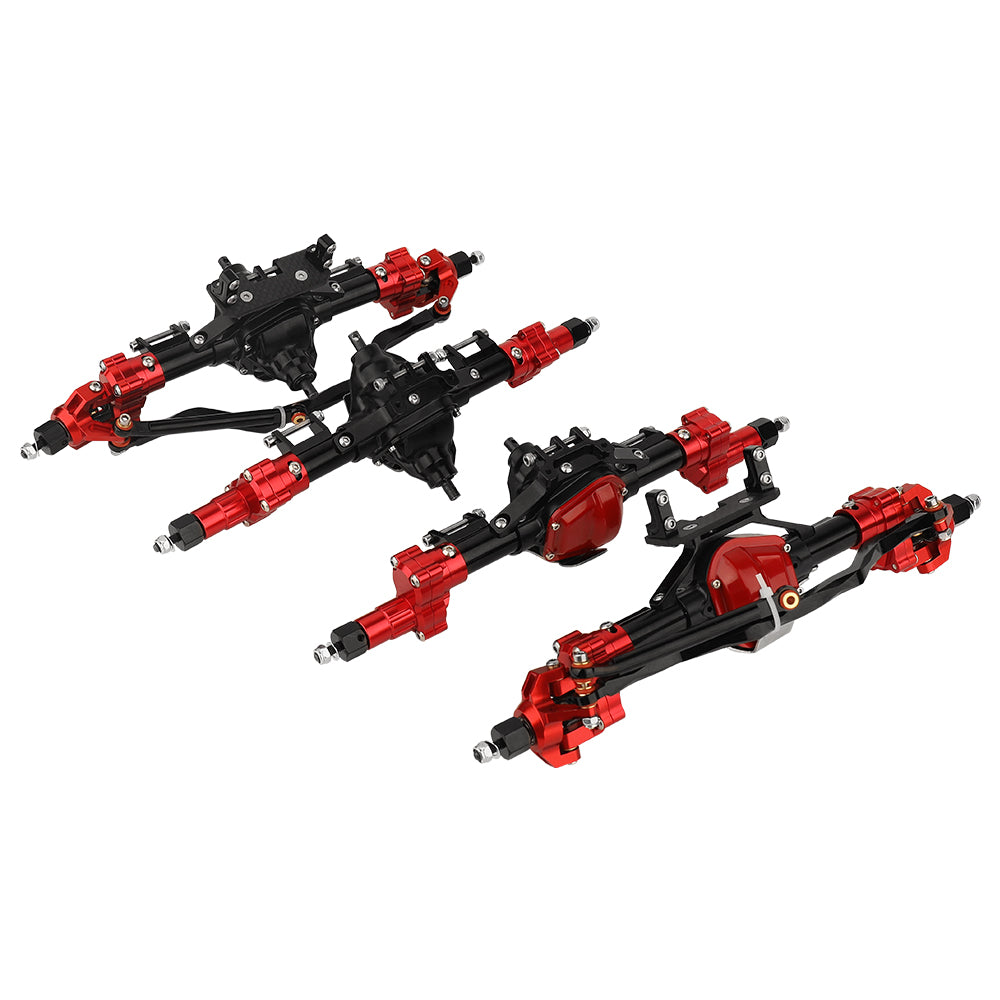 LonZeXy CNC Aluminum Portal Middle Axle With Steering Link Option, Metal Portal Axle For 1/10 SCX10 6x6 RC Crawler Chassis Upgrade Parts