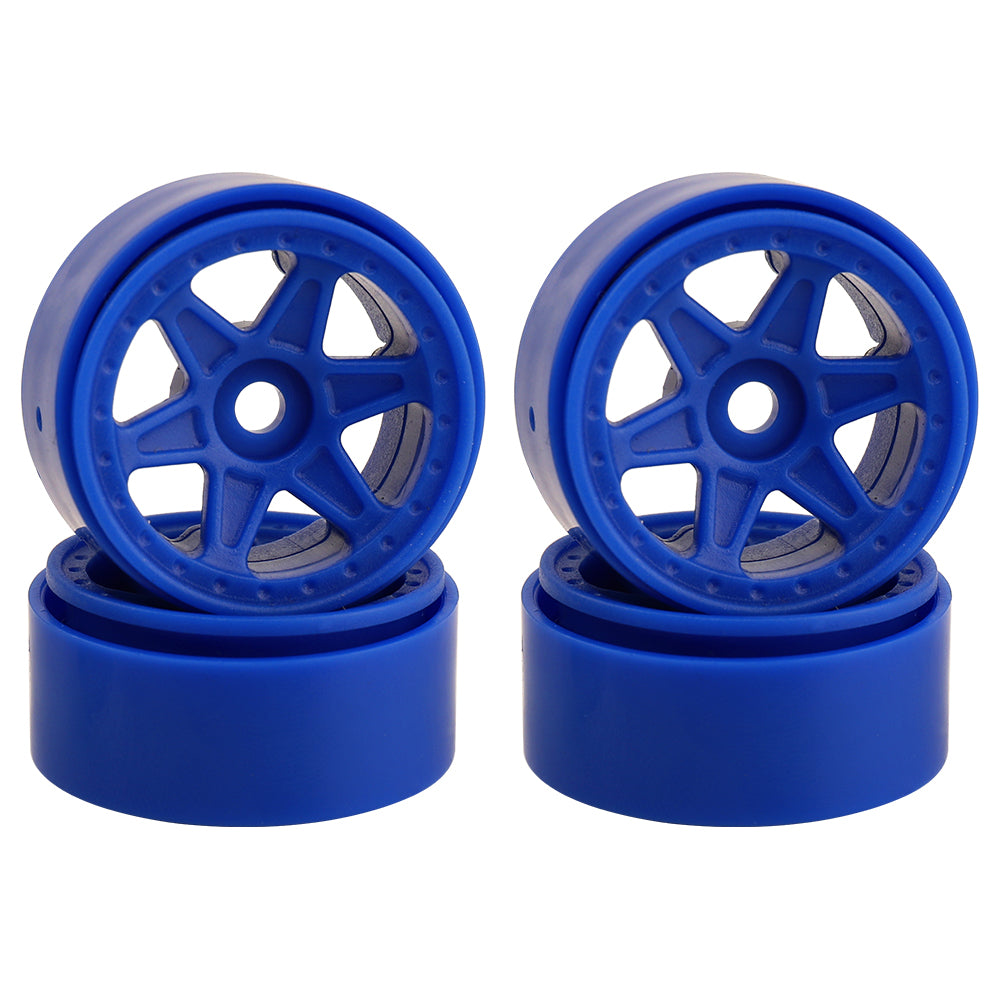 LonZeXy 1.0 inch Plastic Wheel Hub Rims or with Rubber Tires 4PCS For 1/24 SCX24 1/28 RC Off-Road Buggy Mini Model Truck 29.6mm Diameter Colorful RC Car Replacement Parts Style L