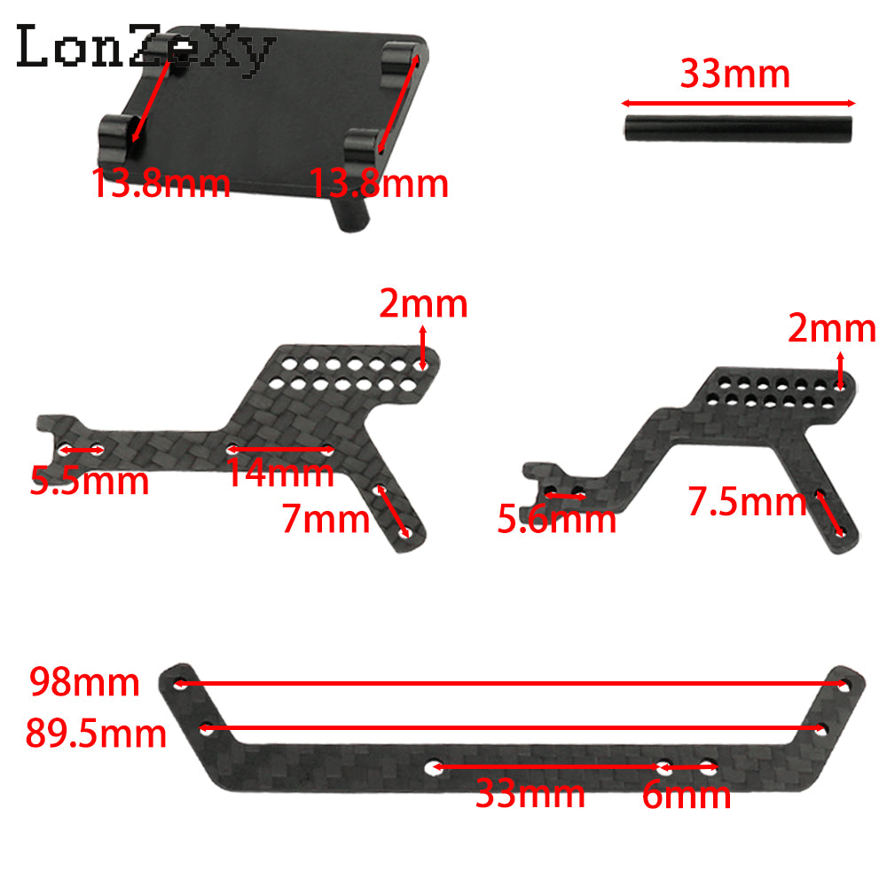 LONZEXY Universal LCG Chassis Frame Kit for 1/18 TRX4M (Aluminum)