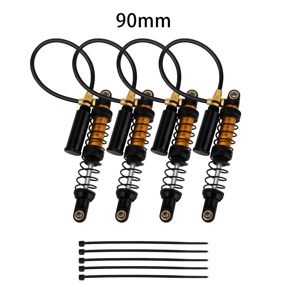 LonZeXy 4PCS Remote Reservoir Dual Spring Negative Pressure Shock Absorber 70/80/90/100/110/120mm Oil Damper For Axial SCX10 TRX4 TRX6 Wraith 1/10 RC Crawler Upgrade Parts