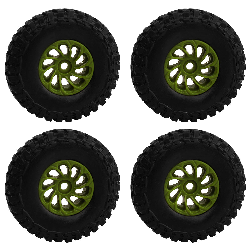 LonZeXy 1.0 inch Plastic Wheel Hub Rims or with Rubber Tires 4PCS For 1/24 SCX24 1/28 RC Off-Road Buggy Mini Model Truck 29.6mm Diameter Colorful RC Car Replacement Parts Style P