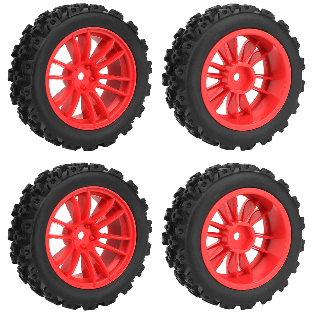 1/10 RC Off-Road Buggy Wheels 34.2g Knobby All-Terrain Rubber Tires Multi Color Plastic Rims 12mm Hex RC Upgrade Parts