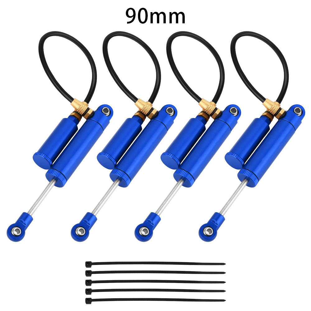 LonZeXy 4PCS Remote Reservoir Negative Pressure Shock Absorber 70/80/90/100/110mm Oil Damper For Axial SCX10 TRX4 TRX6 Wraith 1/10 RC Crawler Upgrade Parts