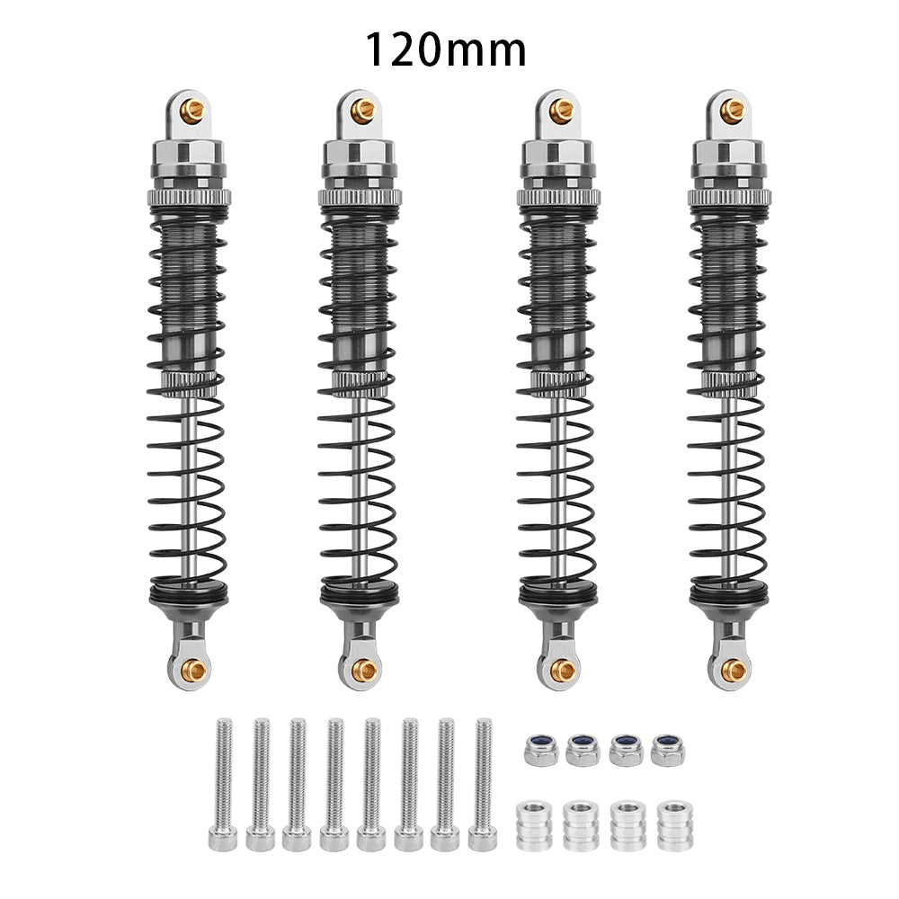 LonZeXy 4PCS Aluminum Oil Shock Absorber 70/80/90/100/110/120mm Adjustable Damper For Axial SCX10 I II III TRX4 D90 1/10 RC Rock Crawler Upgrade Parts