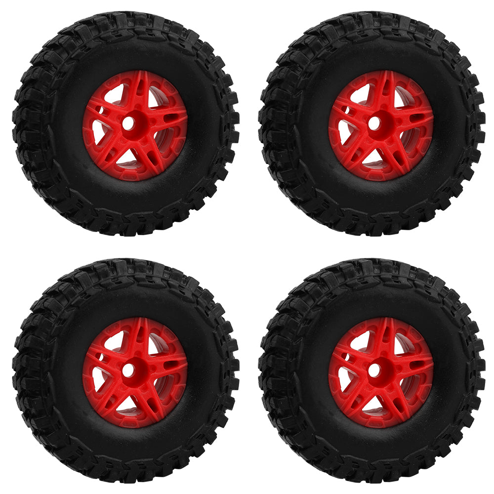 LonZeXy 1.0 inch Plastic Wheel Hub Rims or with Rubber Tires 4PCS For 1/24 SCX24 1/28 RC Off-Road Buggy Mini Model Truck 29.6mm Diameter Colorful RC Car Replacement Parts Style K