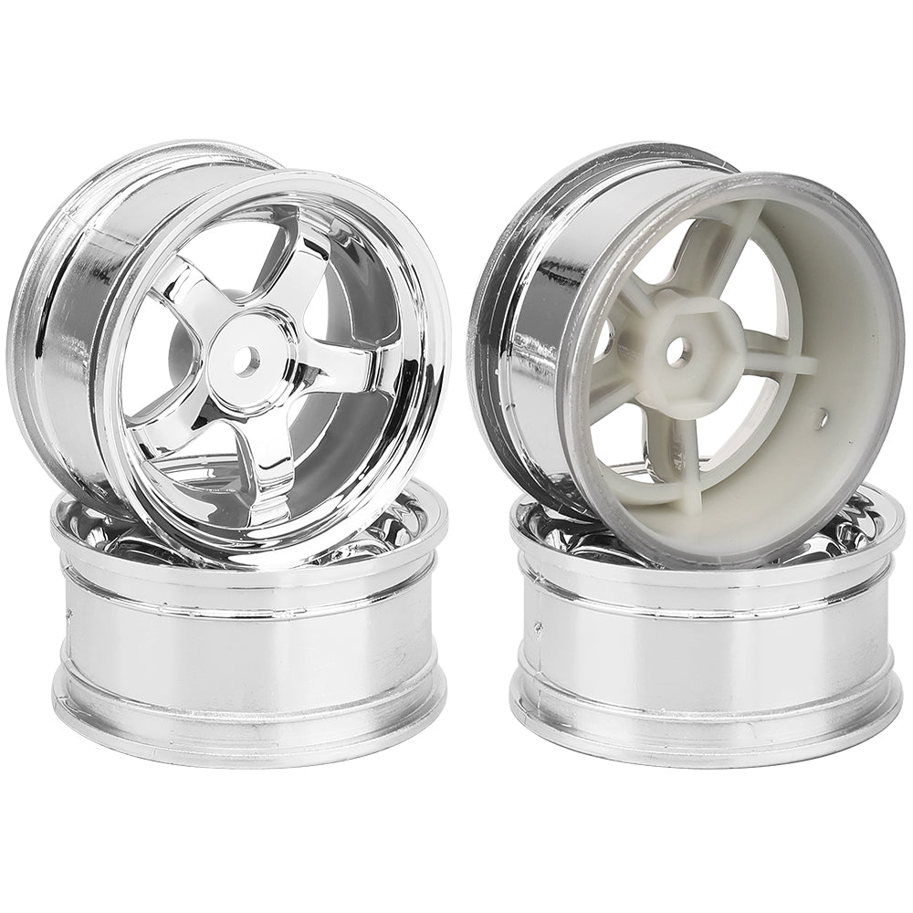 1/10 RC On-Road Drift Car Electroplated Plastic Wheel Rims 4 Styles Multi Color 12mm Hex Empty Hubs RC Modification Parts
