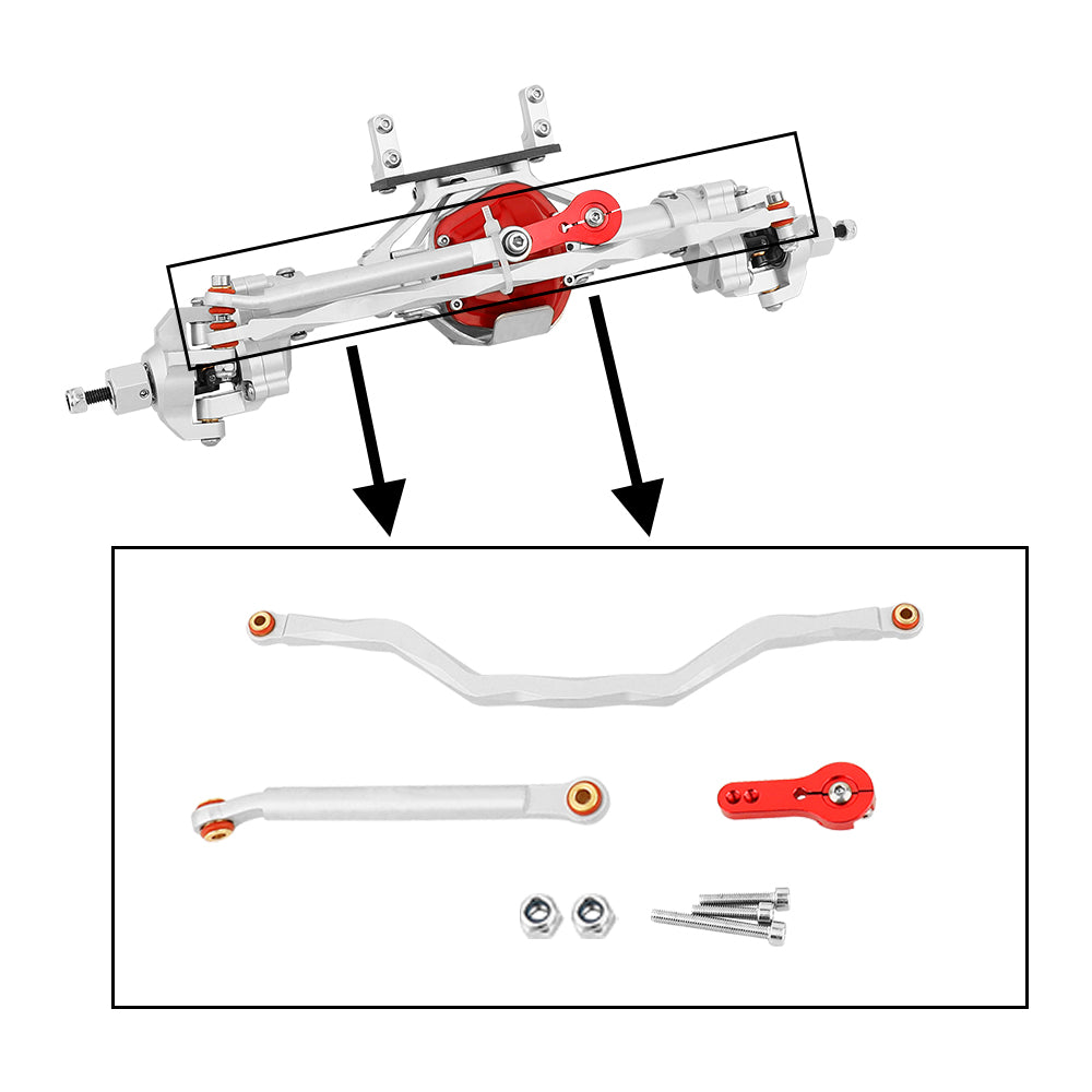 LonZeXy CNC Aluminum Portal Axles Complete Front & Rear Axles Set, Lift Portal Axle Housing For 1/10 Axial SCX10 Gen1 Gen2 RC Crawler Car Metal Upgrade Parts