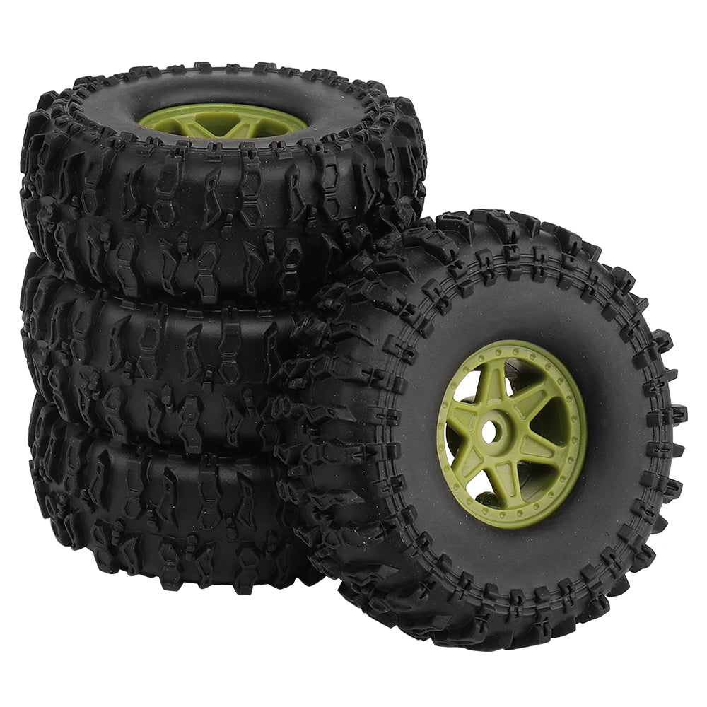 LonZeXy 1.0 inch Plastic Wheel Hub Rims or with Rubber Tires 4PCS For 1/24 SCX24 1/28 RC Off-Road Buggy Mini Model Truck 29.6mm Diameter Colorful RC Car Replacement Parts Style L