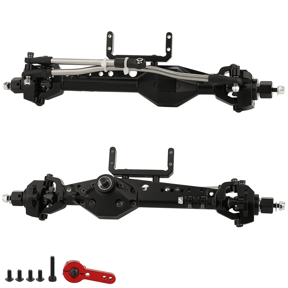 LonZeXy Metal Straight Front Rear Axle Assembly For SDM 1/10 RC Crawler Axial SCX10 III, RC Car Upgrade Replacement Parts