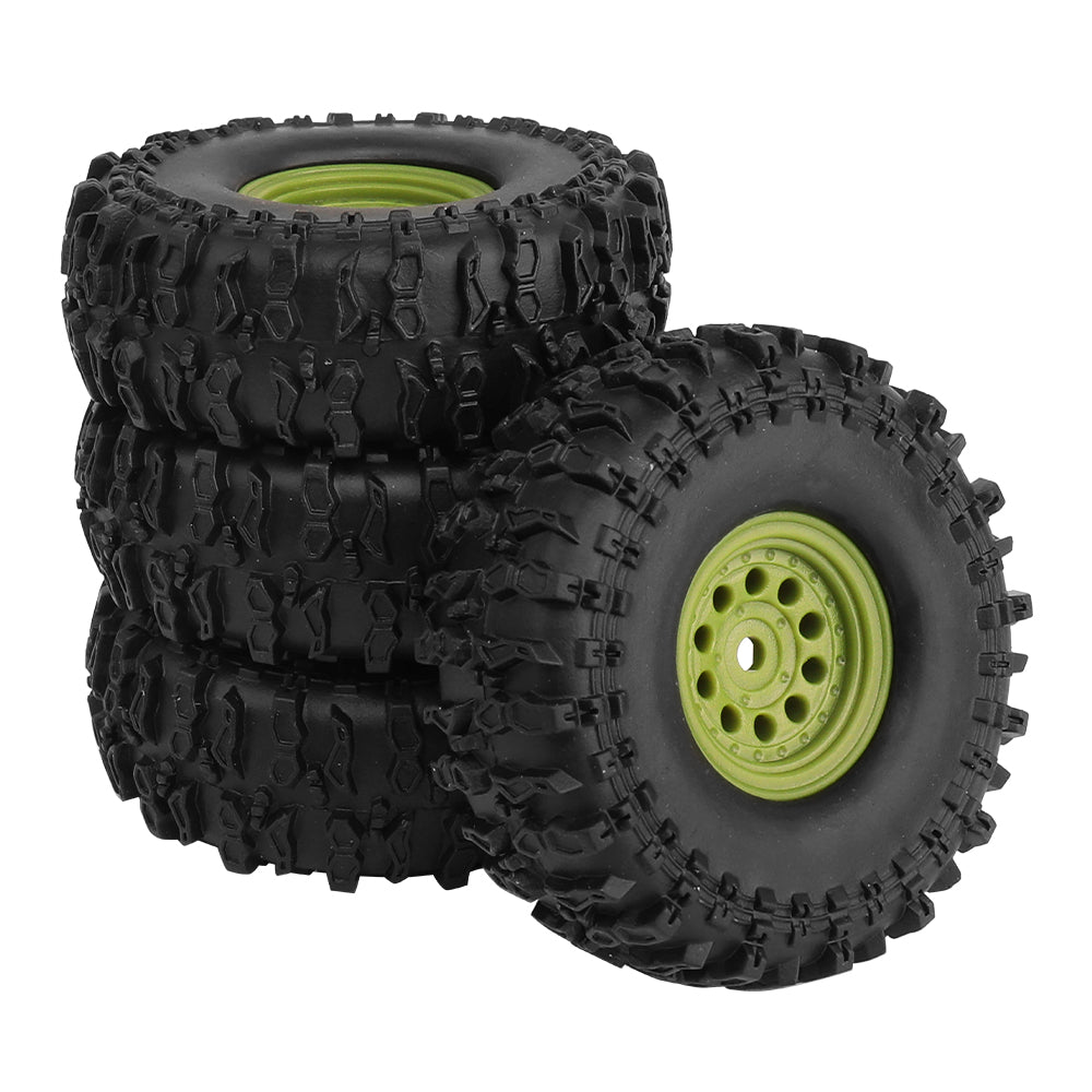 LonZeXy 1.0 inch Plastic Wheel Hub Rims or with Rubber Tires 4PCS For 1/24 SCX24 1/28 RC Off-Road Buggy Mini Model Truck 29.6mm Diameter Colorful RC Car Replacement Parts Style A