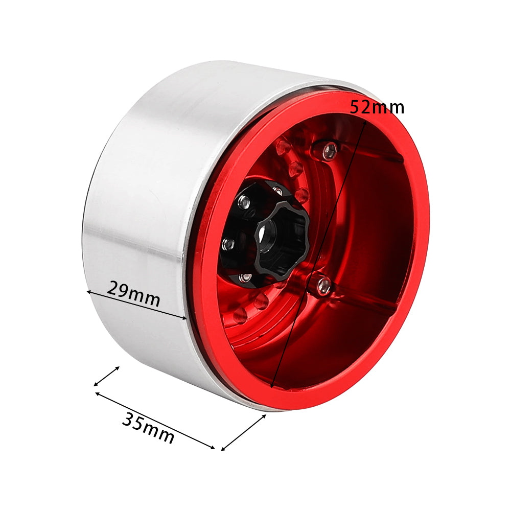 LonZeXy 2.2 Inch CNC Aluminum Beadlock Wheel Rims 114.8g For 1/10 RC Crawler, Replacement Wheel Hub For SCX10 TRX4