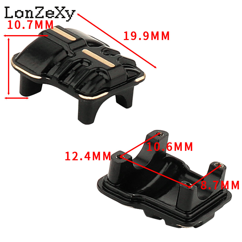 LONZEXY  2PCS 11g/pcs Brass Diff Covers for 1/18 TRX4M Front Rear Axles (4M-01)
