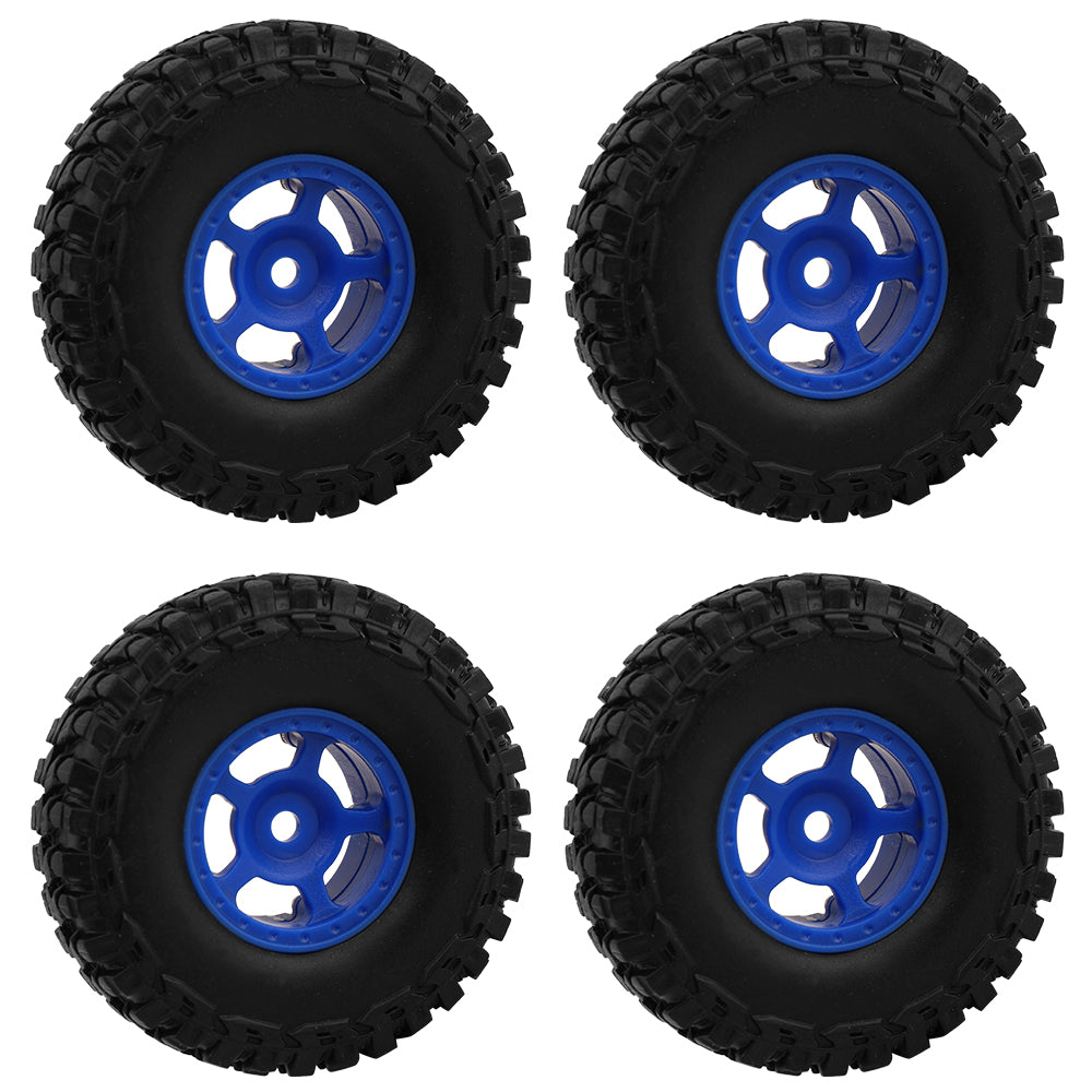 LonZeXy 1.0 inch Plastic Wheel Hub Rims or with Rubber Tires 4PCS For 1/24 SCX24 1/28 RC Off-Road Buggy Mini Model Truck 29.6mm Diameter Colorful RC Car Replacement Parts Style J