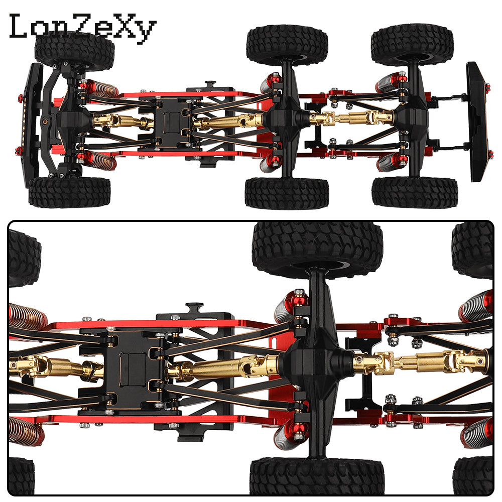 LONZEXY Metal 6x6 RC Car Chassis Frame with Front Middle Rear Axles Gearbox DIY for TRX4M