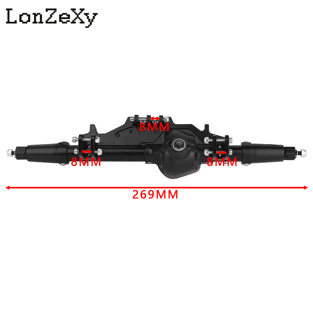 LONZEXY Complete Metal Front / Rear Axle Set for 1/10 RC Rock Crawler Axial Wraith RR10