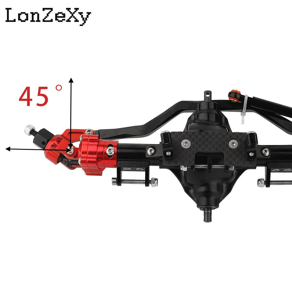 LONZEXY Metal Front Rear Axle Servo Steering Rod for SCX10 II