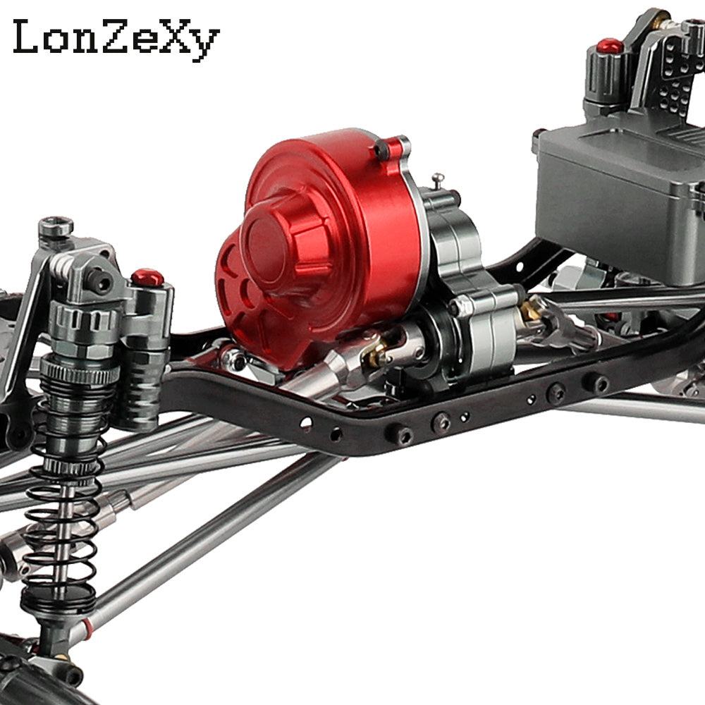 LONZEXY Metal 6x6 Frame+2 Front Axles+ Middle Transmission 2 Battery Trays for SCX10 (No Wheels)