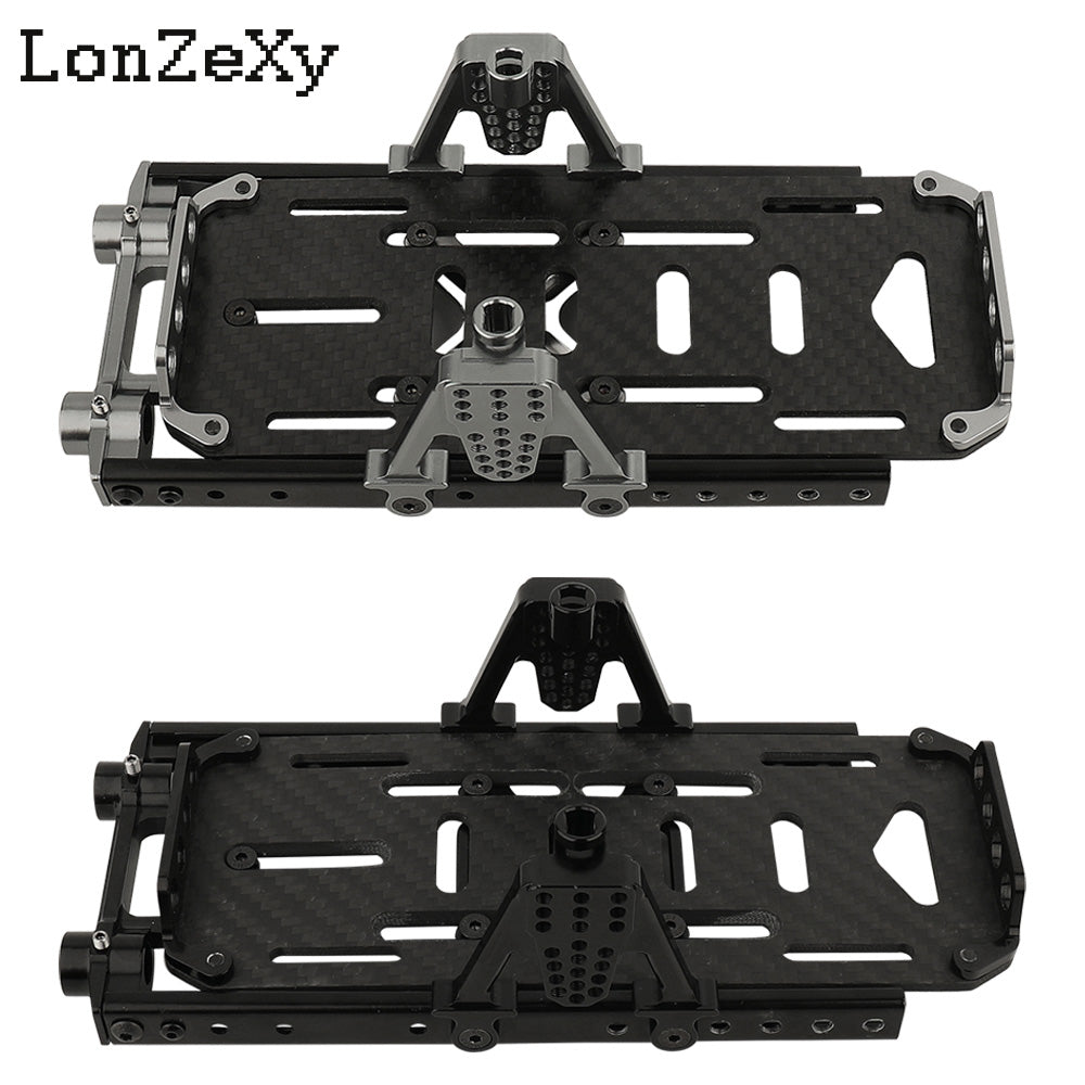 LONZEXY Metal 6x6 Frame Kit Rails + Shock Towers Battery Mount Bumper SCX10