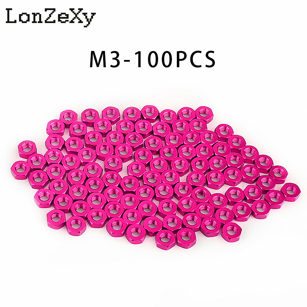 LONZEXY Hex Nut Stainless Steel 304(18-8) Metric Hexagon Nut 100 pcs