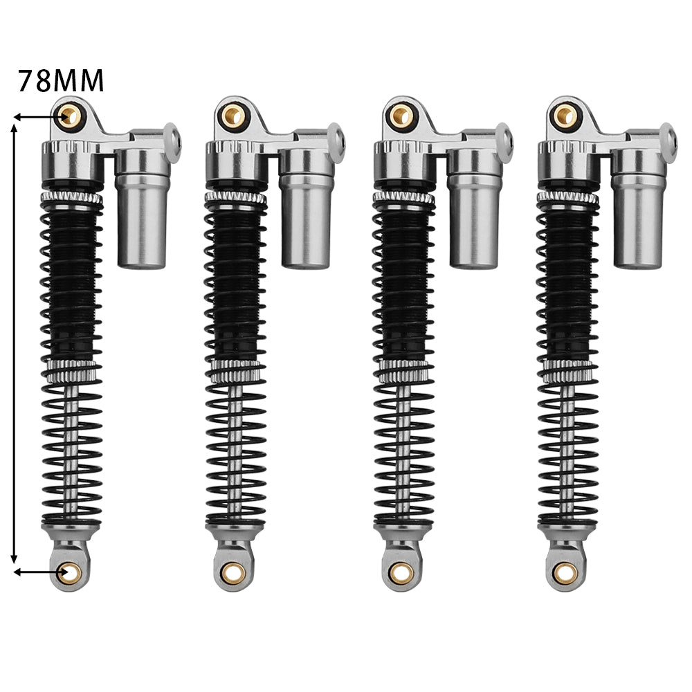LonZeXy 4PCS New Oil Shock Absorber 53/59/66/78mm Piggyback Damper For Traxxas TRX4M 1/18 RC Crawler Adjustable Aluminum Suspension Upgrade Parts