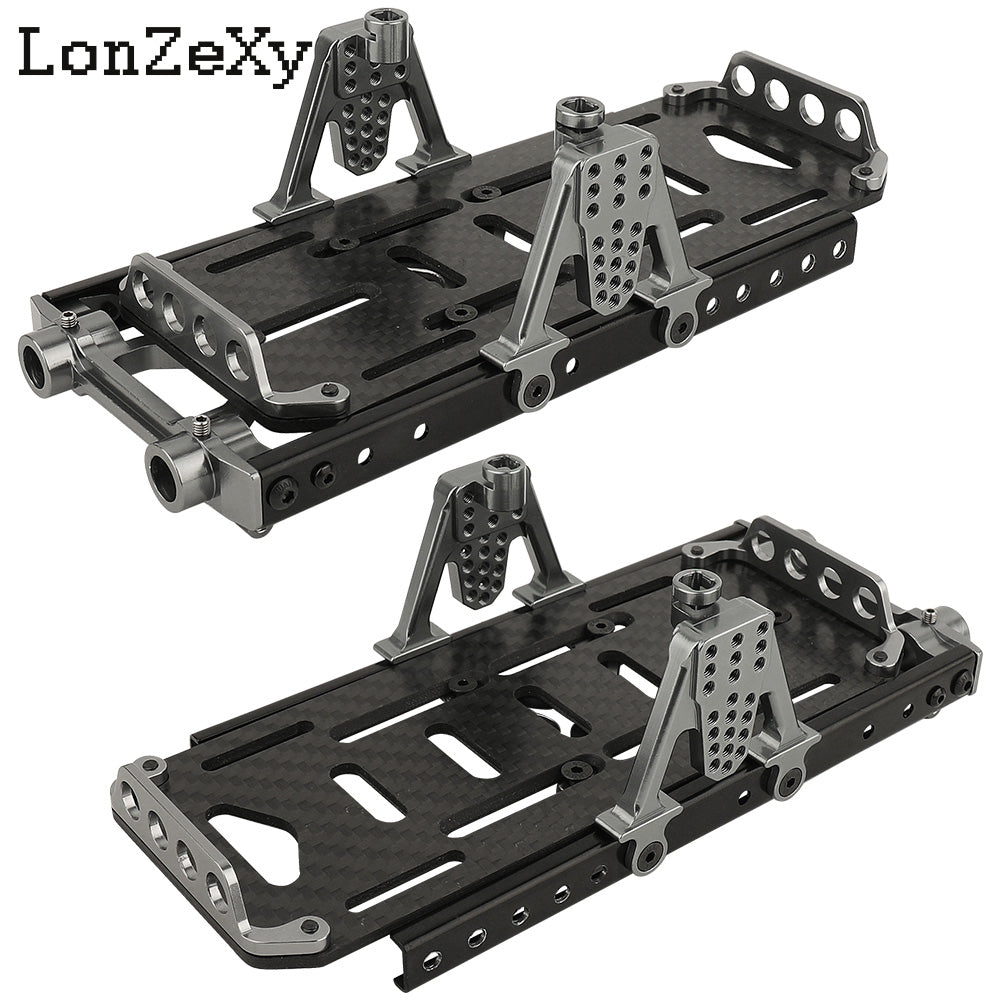 LONZEXY Metal 6x6 Frame Kit Rails + Shock Towers Battery Mount Bumper SCX10