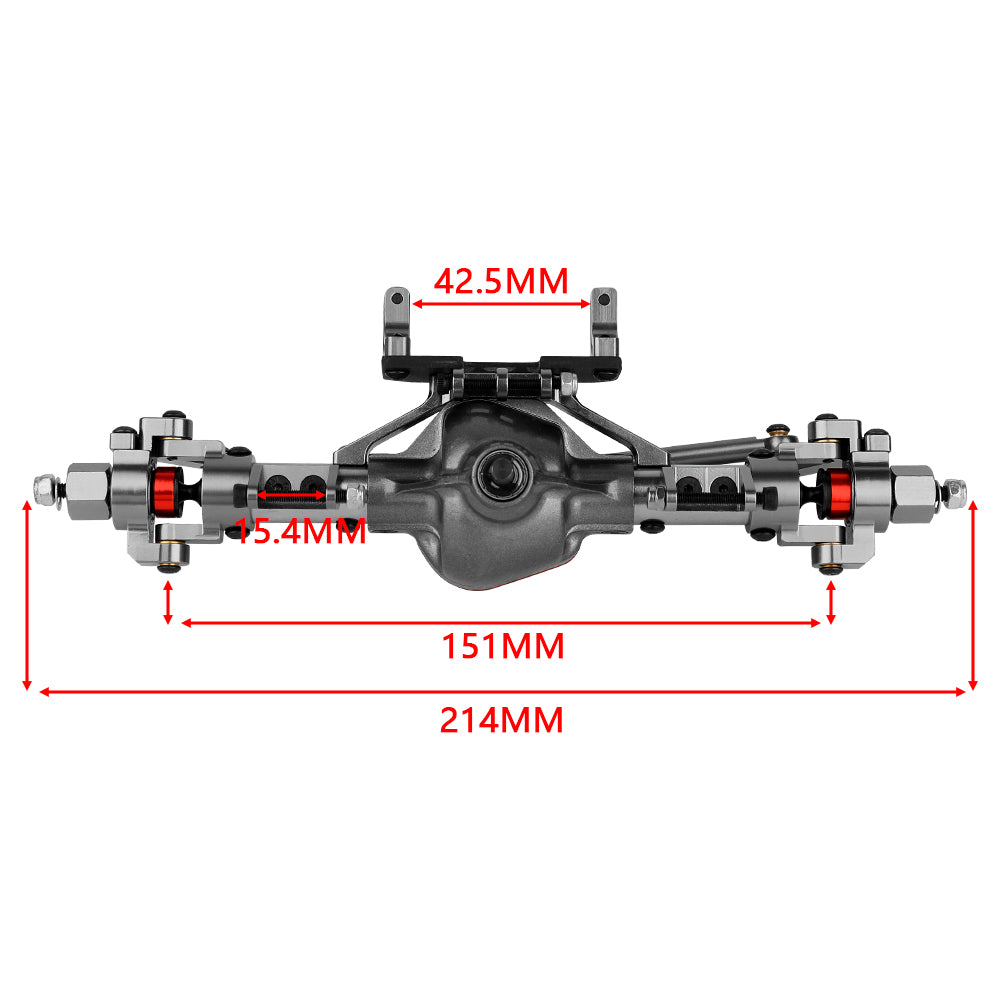 LonZeXy CNC Aluminum Front Middle Rear Axles Complete Set, 38T 13T Hardened Steel Differential Gear Axle Housing For 1/10 Axial SCX10 Gen1 RC Crawler Car Metal Upgrade Accessories